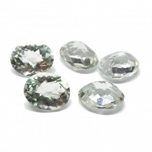 Кабошон аметист зеленый овал граненый 9*11мм, 3ct