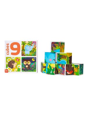 Кубики пластмассовые "Зверята" 9 шт Baby Toys