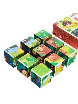 Кубики пластмассовые "Зверята" 9 шт Baby Toys
