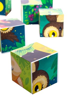 Кубики пластмассовые "Зверята" 9 шт Baby Toys