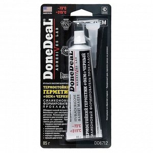 Герметик-прокладка DoneDeal RTV Black Silicone Gasket Maker, силиконовый, термостойкий, черный, туба 85г, арт. DD6712