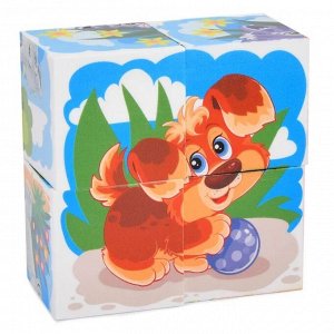 Кубики "Домашние животные" (без обклейки) 4 шт BABY TOYS