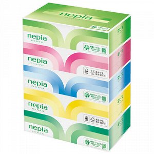 Двухслойные бумажные салфетки мягкие "Nepiа" 180 шт. х 5 коробок / 12