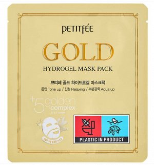 Гидрогелевая маска для лица с золотом Petitfee Gold Hydrogel Mask 32г*1шт
