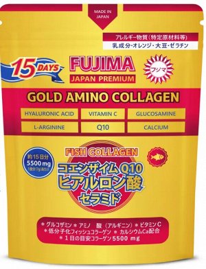 FUJIMA GOLD AMINO COLLAGEN 5500мг, коллагеновый порошок 105гр, курс на 15 дней