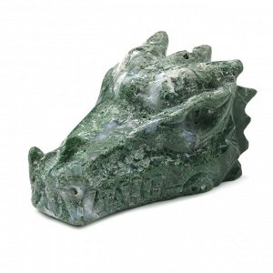 Дракон из камня агат моховой 110*68*61мм, 519г