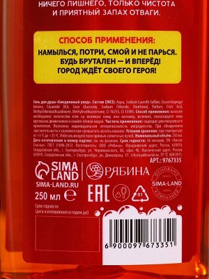 Подарочный набор косметики «Супер-герою», гель для душа 250 мл и мочалка для тела, Чистое счастье