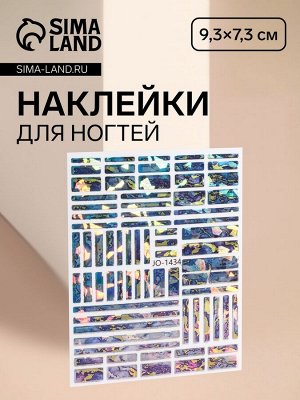Наклейки для ногтей «Битое стекло», фольгированные, разноцветные