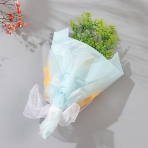 Мини-букет из мыльных лепестков для ванны «Подсолнух с зеленью», подарочный, 13 см