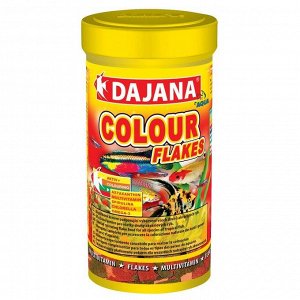 Корм Dajana Pet Color flakes для рыб, для окраса, хлопья, 100 мл.