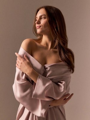 Халат домашний женский S HOME, пудровый