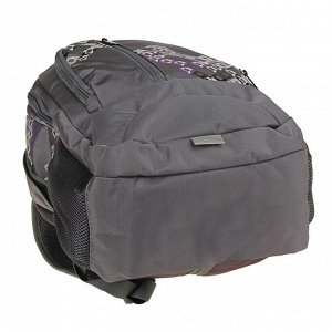 Рюкзак молодёжный, Stavia, 41 х 27 х 17 см, эргономичная спинка, «Ромбы», серый/сирень/светло-серый