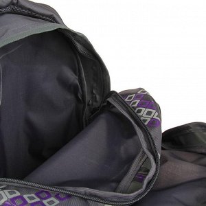 Рюкзак молодёжный, Stavia, 41 х 27 х 17 см, эргономичная спинка, «Ромбы», серый/сирень/светло-серый