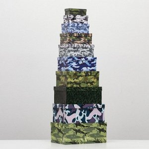 Набор коробок 10 в 1 "Милитари 2", 30,5 х 20 х 13 - 12 х 6,5 х 4 см