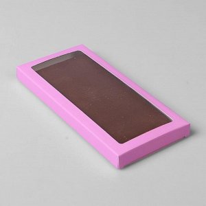 Подарочная коробка под плитку шоколада, 17,1 х 8 х 1,4 см – РОЗОВАЯ