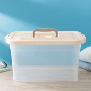 Контейнер для хранения с крышкой, 10 л, 35.5x23.5x19 см, пластик, МИКС