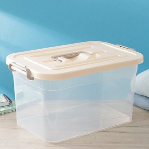 Контейнер для хранения с крышкой, 10 л, 35.5x23.5x19 см, пластик, МИКС