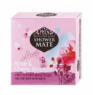 Мыло косметическое с экстрактом розы и вишни Shower Mate Soap Rose & Cherry Blossom 100г 1/48