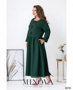 Платье №1860-1-темно-зеленый