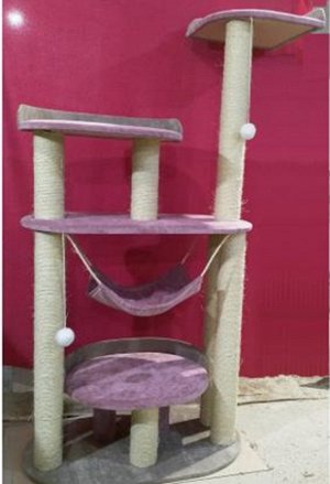 Игровой комплекс для кошки "Отдохни" 170см ткань, ковровые трубы