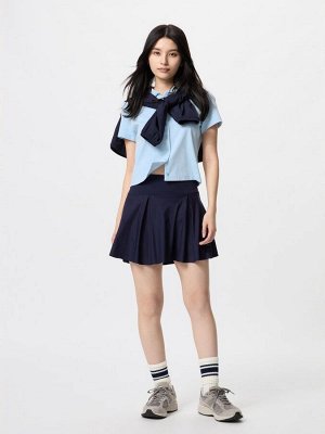 UNIQLO - ультраэластичная спортивная юбка-шорты со складками - 69 NAVY