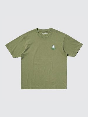 UNIQLO UT - хлопковая футболка унисекс с принтом &quot;Улица сезам&quot; - 56 OLIVE
