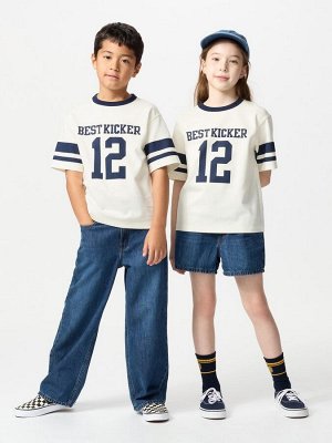 UNIQLO AIRism - хлопковая футболка с дизайном и круглым вырезом - 69 NAVY