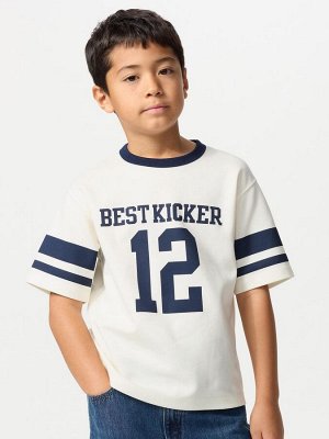 UNIQLO AIRism - хлопковая футболка с дизайном и круглым вырезом - 69 NAVY