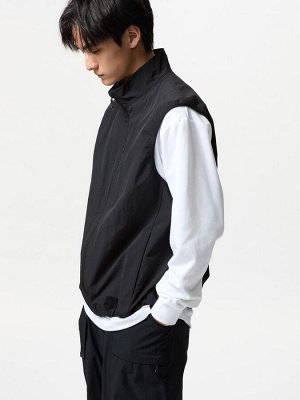 UNIQLO - ветрозащитный жилет унисекс из нейлона - 09 BLACK