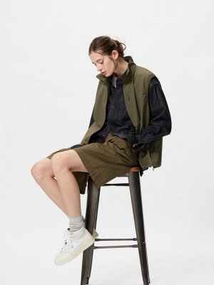 UNIQLO - ветрозащитный жилет унисекс из нейлона - 56 OLIVE