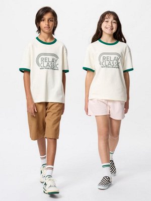 UNIQLO AIRism - хлопковая футболка с дизайном и круглым вырезом - 01 OFFWHITE