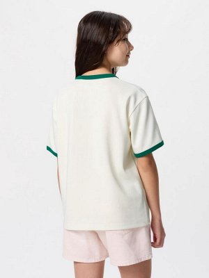 UNIQLO AIRism - хлопковая футболка с дизайном и круглым вырезом - 01 OFFWHITE