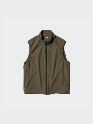 UNIQLO - ветрозащитный жилет унисекс из нейлона - 56 OLIVE