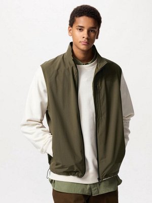 UNIQLO - ветрозащитный жилет унисекс из нейлона - 56 OLIVE