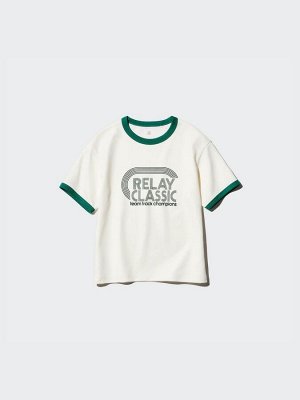 UNIQLO AIRism - хлопковая футболка с дизайном и круглым вырезом - 01 OFFWHITE