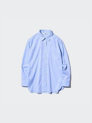 UNIQLO - хлопковая рубашка в полоску - 00 WHITE