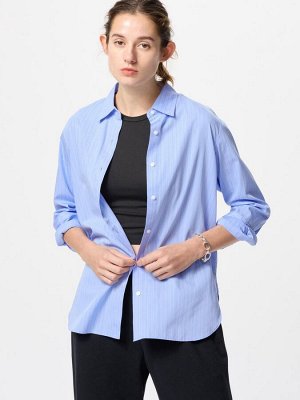 UNIQLO - хлопковая рубашка в полоску -  62 BLUE
