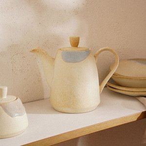 Заварочный чайник SL Home «Волны Сардинии», 1,3 л, 22,5?11?19 см, фарфор, бежевый