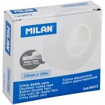 Клейкая лента двусторонняя 15мм*10м, Milan, прозрачная