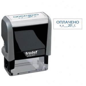 Штамп Trodat "ОПЛАЧЕНО, дата" 4911/DB/L 3.13, 38*14мм, синий