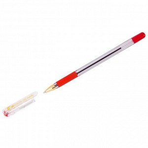 Ручка шариковая MunHwa "MC Gold" красная, 0,5мм, грип