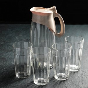 Набор питьевой 5 пред "Мрамор" графин 1,4л, 14х20х24 см, 4 стакана 320 мл, 7,8х13 см
