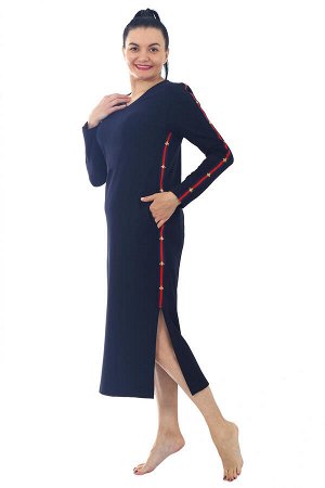 Платье футер 2-х нитка с лайкрой "Ингрид чернило"