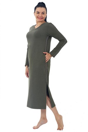 Платье футер 2-х нитка с лайкрой "Ингрид олива"