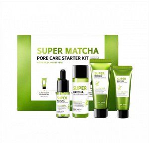 Набор миниатюр для сужения пор с чаем матча SOME BY MI Super Matcha Pore Care Starter KIT (гель для умывания, глиняная маска, тонер, сыворотка) 1/20