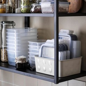 IKEA 365+, Контейнер для пищевых продуктов с крышкой, квадратный/пластиковый, 750 мл