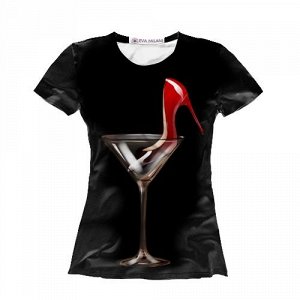 Эксклюзивная футболка "Wineglass-nero" Eva Milani