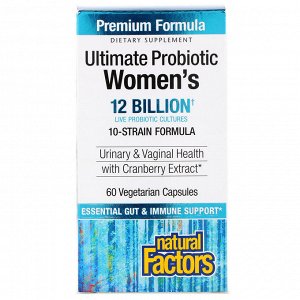 Natural Factors, Ultima Probiotic Women&#x27 - s, 12 Billion CFU, 60 Vegetarian Capsules