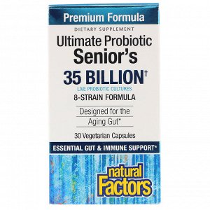 Natural Factors, Ultimate Probiotic, Senior&#x27 - s, 35 Billion CFU, 30 Vegetarian Capsules