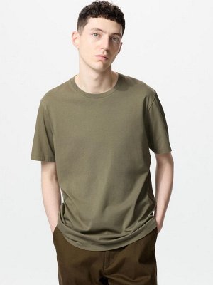 UNIQLO - мужская футболка из хлопка SUPIMA с круглым вырезом - 56 OLIVE